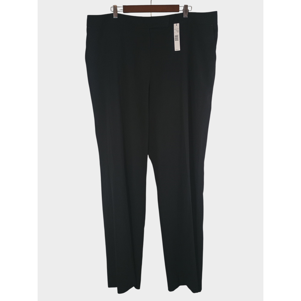 Tahari Pants Women's Black Size 20 Merlin Stretch Career Minimalist Trousers NWT